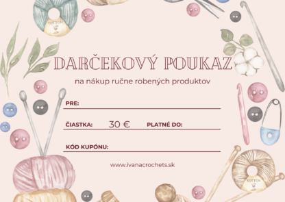 Darčekový poukaz IvanaCrochets.sk